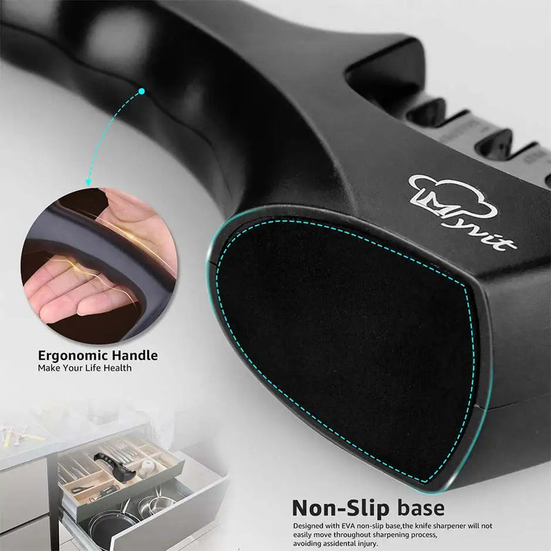 Afiador Pro 3–4 Estágios | Diamante, Tungstênio & Cerâmica