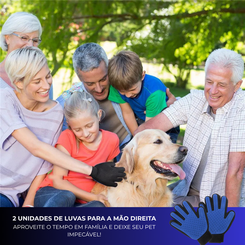 Luva Escova de Banho Pet Silicone | Massageadora