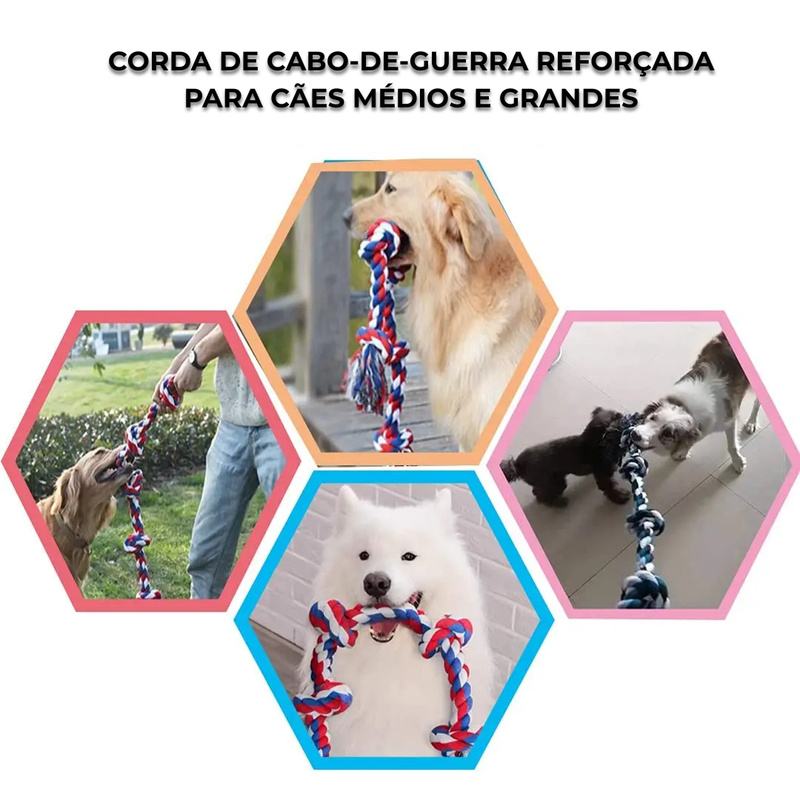 Corda de Algodão para Cães | Brinquedo de Mordida