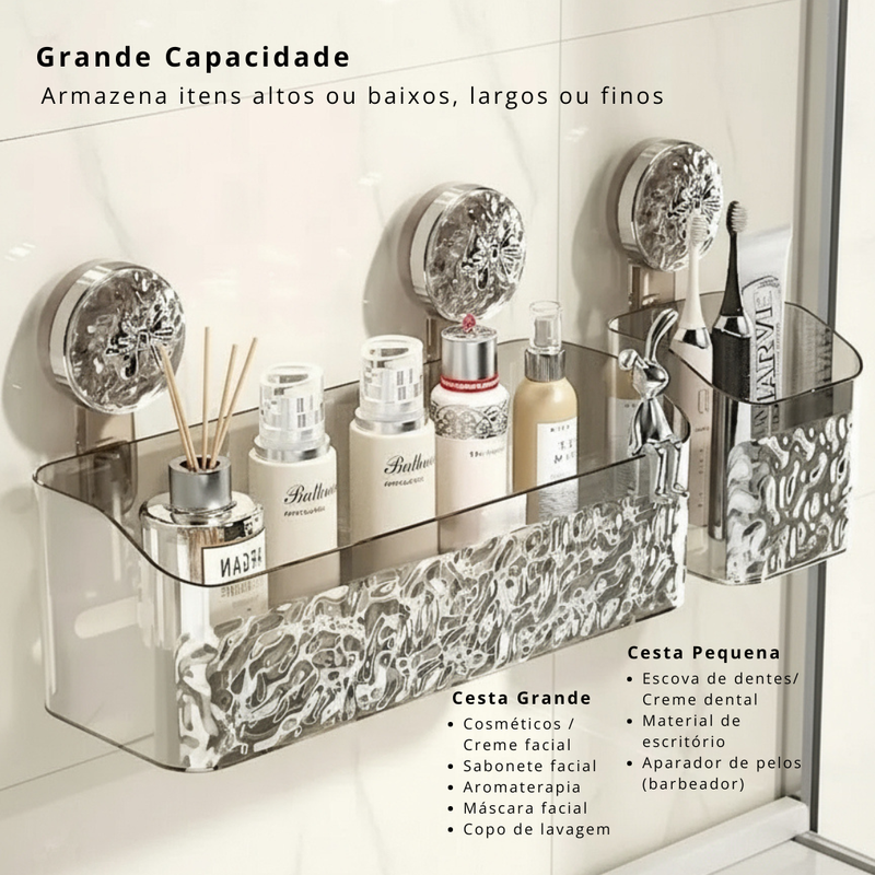 Prateleira de Banho com Ventosa | Sem Furo