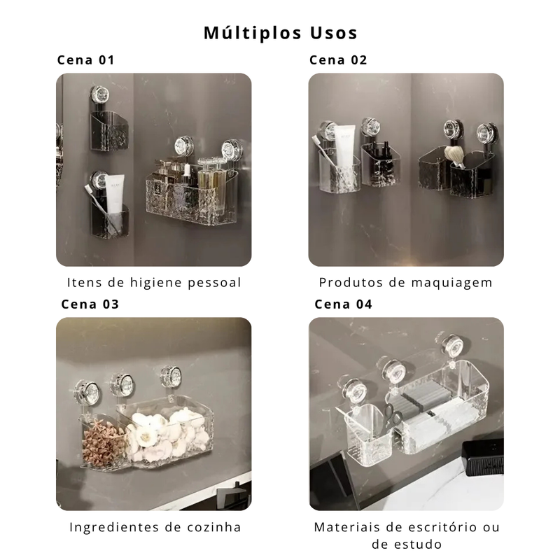 Prateleira de Banho com Ventosa | Sem Furo