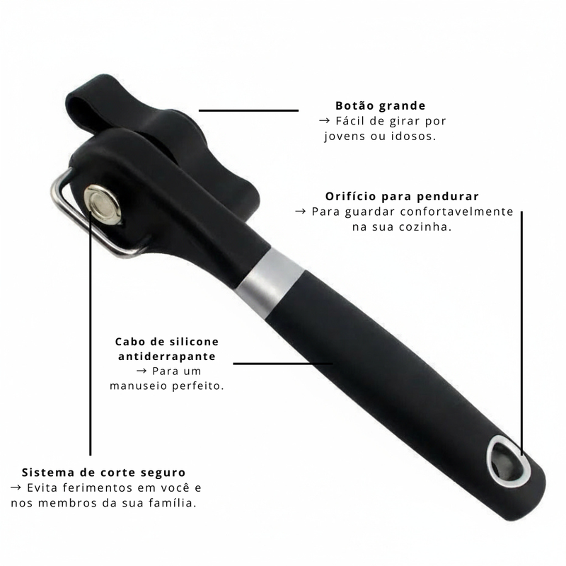 Abridor de Latas Inox Manual | Corte Lateral