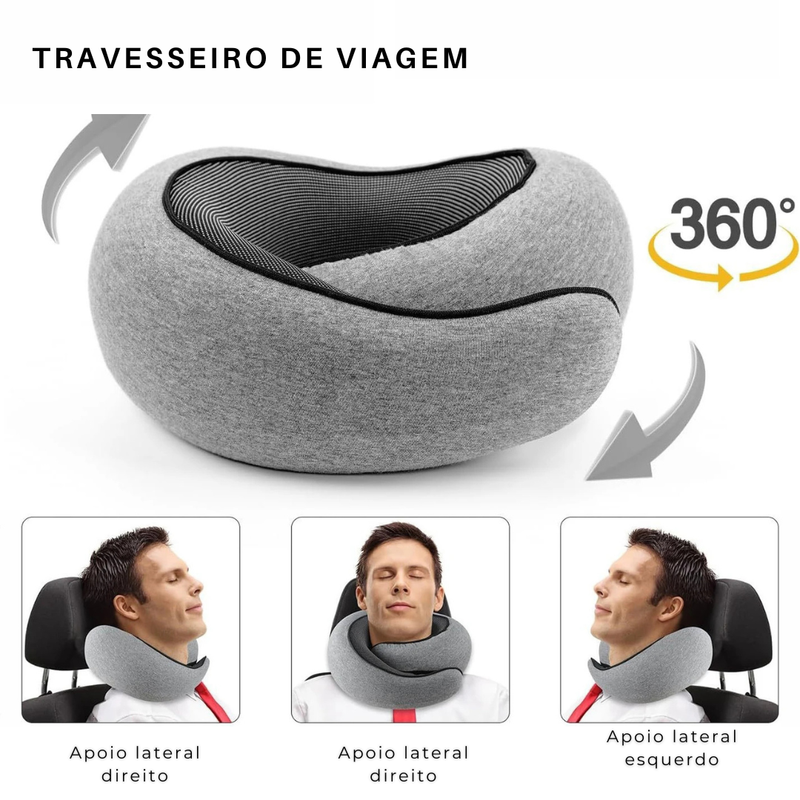 Travesseiro de Pescoço Ajustável – Viagem Sem Dores