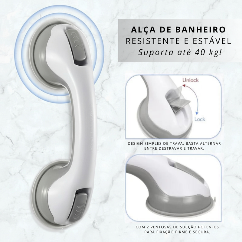 Barras de Apoio com Sucção (Par) – Segurança sem furos no seu banheiro