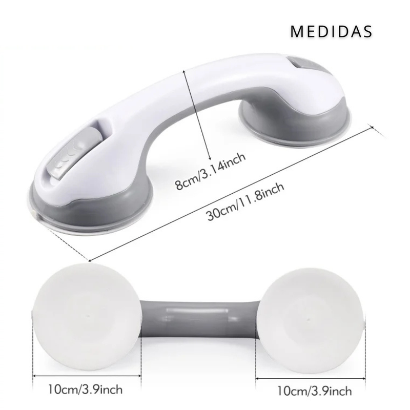 Barras de Apoio com Sucção (Par) – Segurança sem furos no seu banheiro