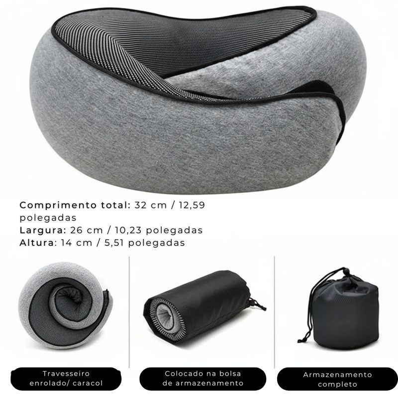 Travesseiro de Pescoço Ajustável – Viagem Sem Dores