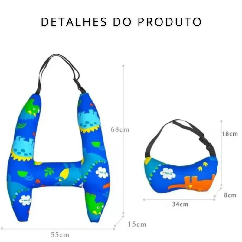 Travesseiro H-Shape para Viagem no Carro – Apoio de Cabeça & Pescoço Confortável para Crianças e Adultos