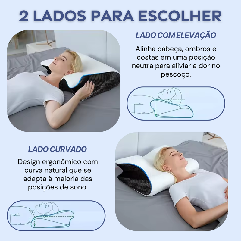 Travesseiro Cervical Ortopédico de Espuma Visco – Alinha, Alivia e Renova Seu Sono