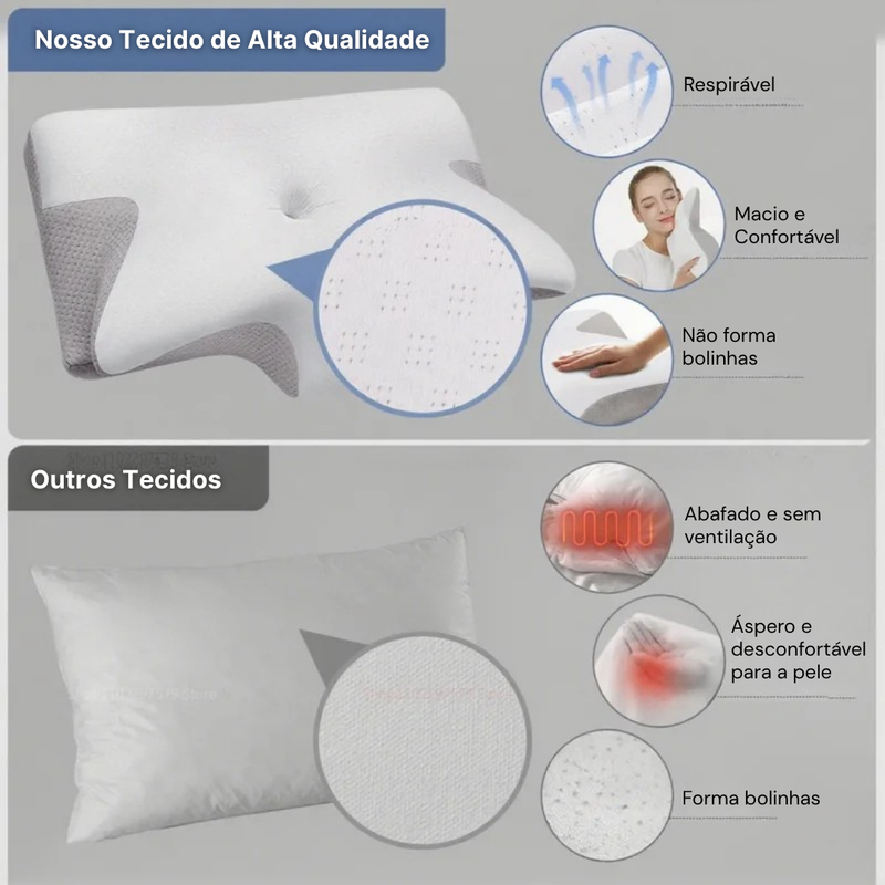 Travesseiro Cervical Ortopédico de Espuma Visco – Alinha, Alivia e Renova Seu Sono