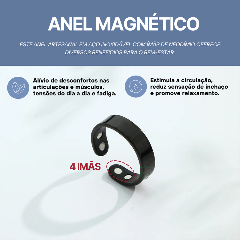Anel Magnético Anti-Ronco por Acupressão – Discreto, Confortável e Ajustável para Noites Mais Silenciosas