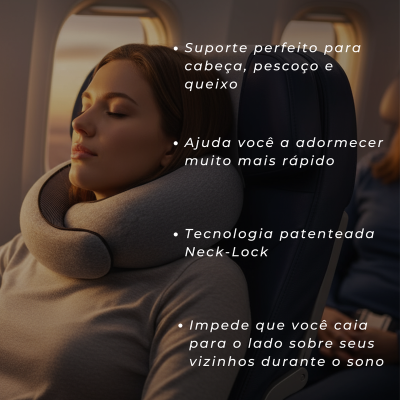 Travesseiro de Pescoço Ajustável – Viagem Sem Dores