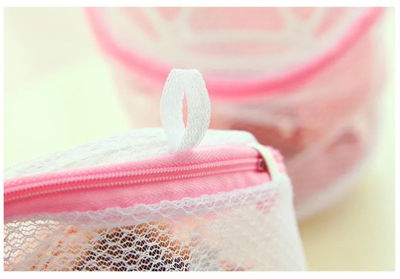 Saco de Lavagem para Lingerie com Zíper – Malha Protetora 15×15 cm