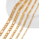 Figaro Prime — Corrente Banho Dourado Unissex (3 a 11,5 mm)