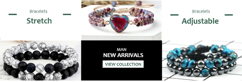 Pulseira Aura Pedra Natural — Miçangas Redondas com Elástico (17/19/21 cm)