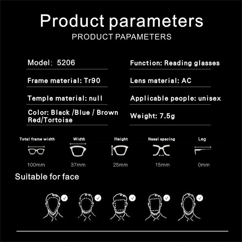 Leitor Pince-Néz Pocket TR90 — Óculos de Leitura Portáteis