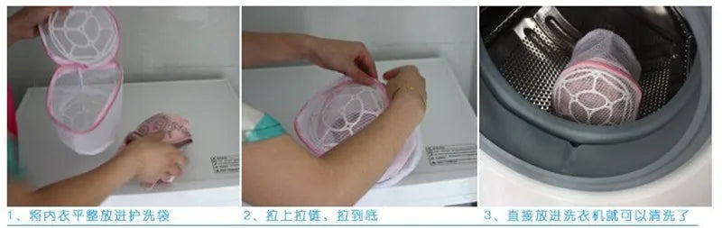 Saco de Lavagem para Lingerie com Zíper – Malha Protetora 15×15 cm