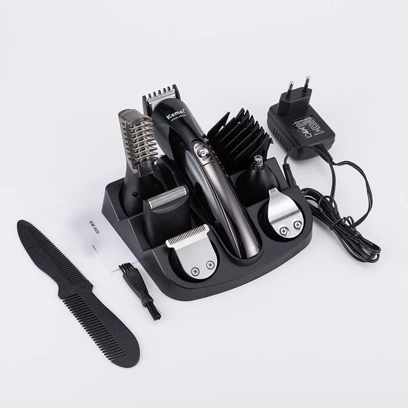 Kit Groomer 6-em-1 | Aparador Sem Fio + Base e Nariz