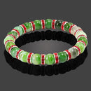 Pulseira Aura Pedra Natural — Miçangas Redondas com Elástico (17/19/21 cm)