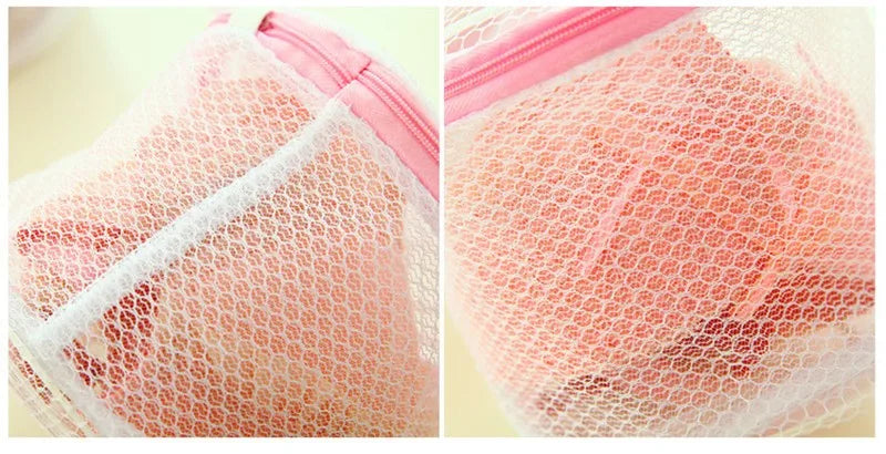 Saco de Lavagem para Lingerie com Zíper – Malha Protetora 15×15 cm