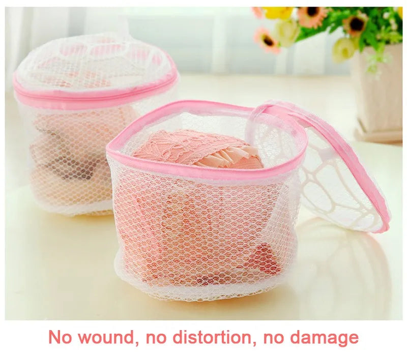 Saco de Lavagem para Lingerie com Zíper – Malha Protetora 15×15 cm