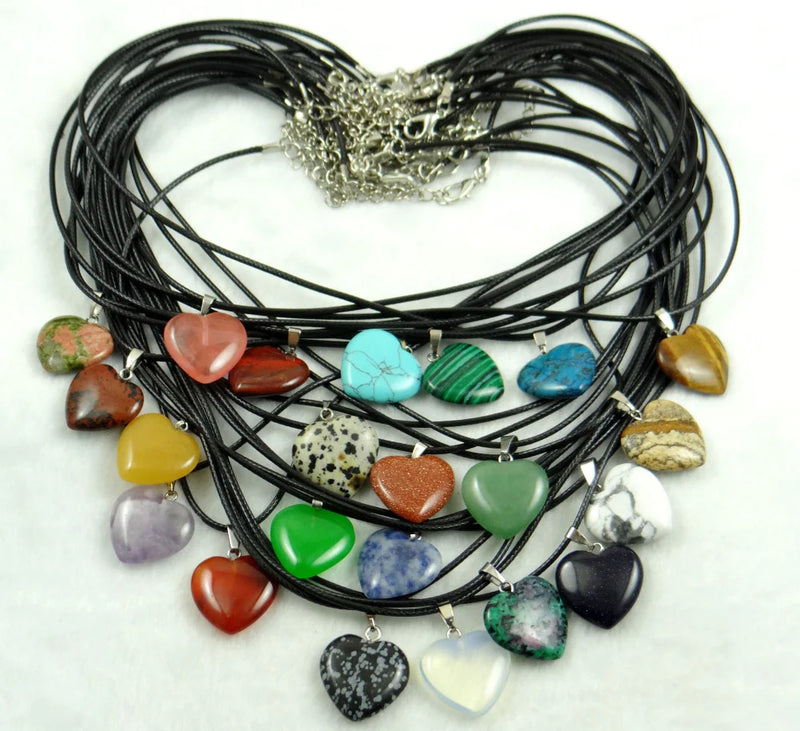 Pingente Coração Pedra Natural — Para Colares & DIY Joias