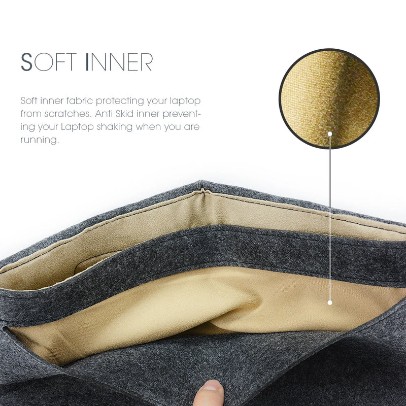 Capa Sleeve de Feltro para Notebook/MacBook – Ultra Slim com Bolso | 11″ a 15.6″