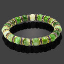 Pulseira Aura Pedra Natural — Miçangas Redondas com Elástico (17/19/21 cm)