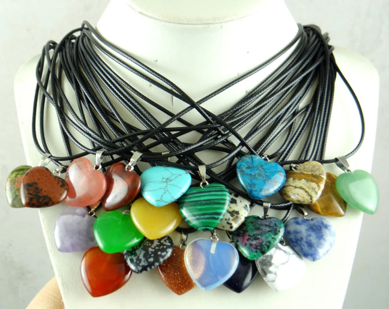 Pingente Coração Pedra Natural — Para Colares & DIY Joias