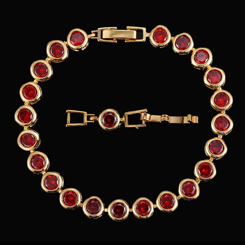 Pulseira Royale Zircon — Link Clássico com Cristais Coloridos