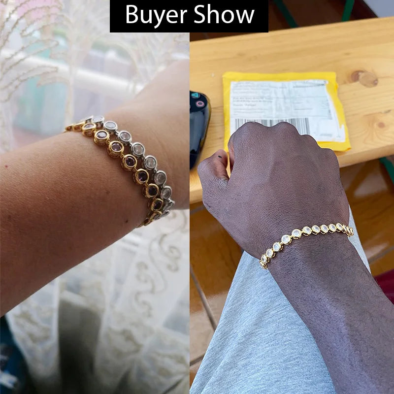 Pulseira Royale Zircon — Link Clássico com Cristais Coloridos