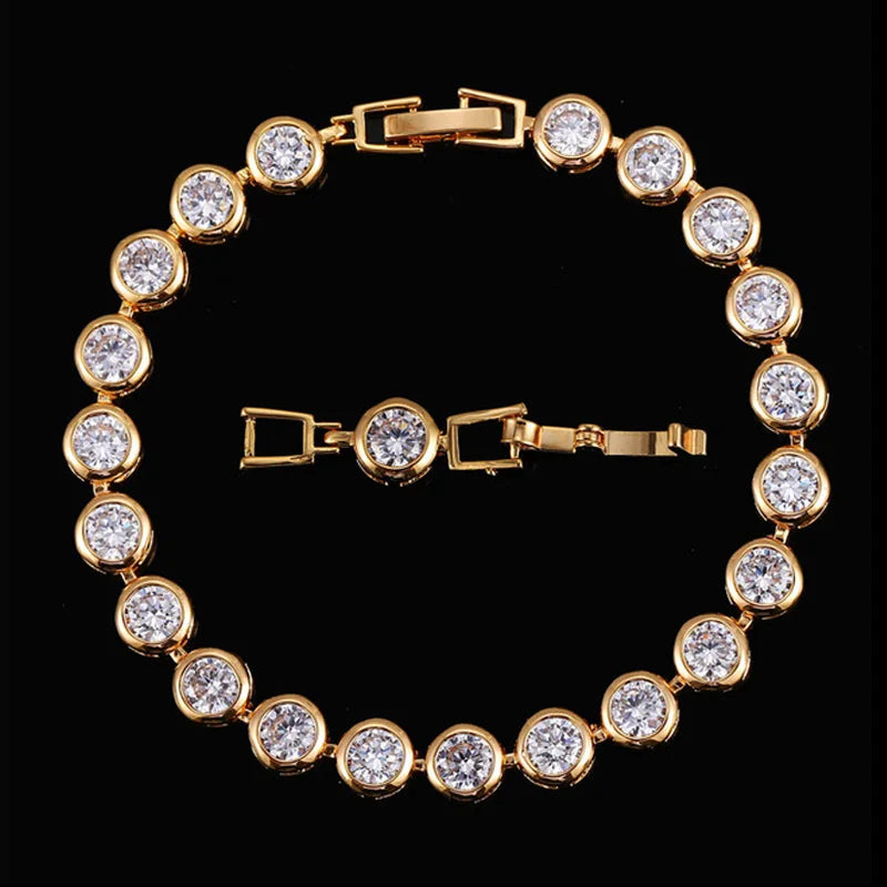 Pulseira Royale Zircon — Link Clássico com Cristais Coloridos