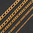 Figaro Prime — Corrente Banho Dourado Unissex (3 a 11,5 mm)