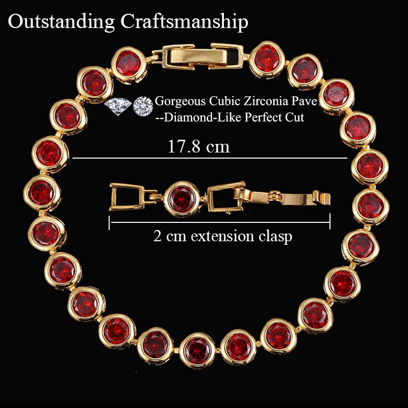 Pulseira Royale Zircon — Link Clássico com Cristais Coloridos