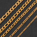 Figaro Prime — Corrente Banho Dourado Unissex (3 a 11,5 mm)