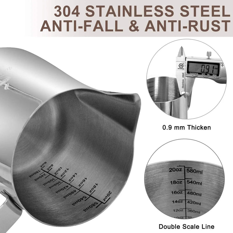 Jarra Latte Pro Inox | Pitcher p/ Latte Art (100–1500 ml)