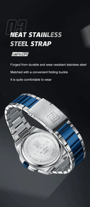 Relógio Masculino Aço Inox 43 mm | Quartz + Data 3 ATM