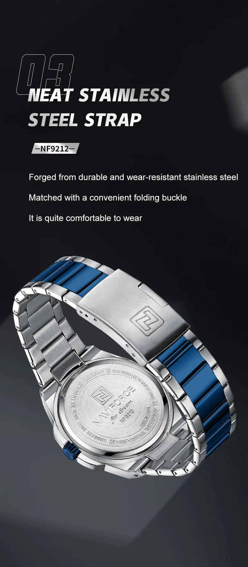 Relógio Masculino Aço Inox 43 mm | Quartz + Data 3 ATM