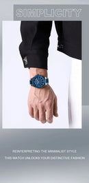 Relógio Masculino Aço Inox 43 mm | Quartz + Data 3 ATM