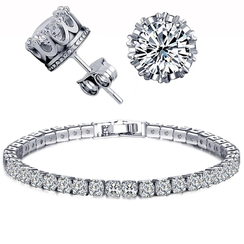 Brilho Real — Brincos de Pino com Zircônia 6 mm (Banho Dourado/Branco/Rosé)