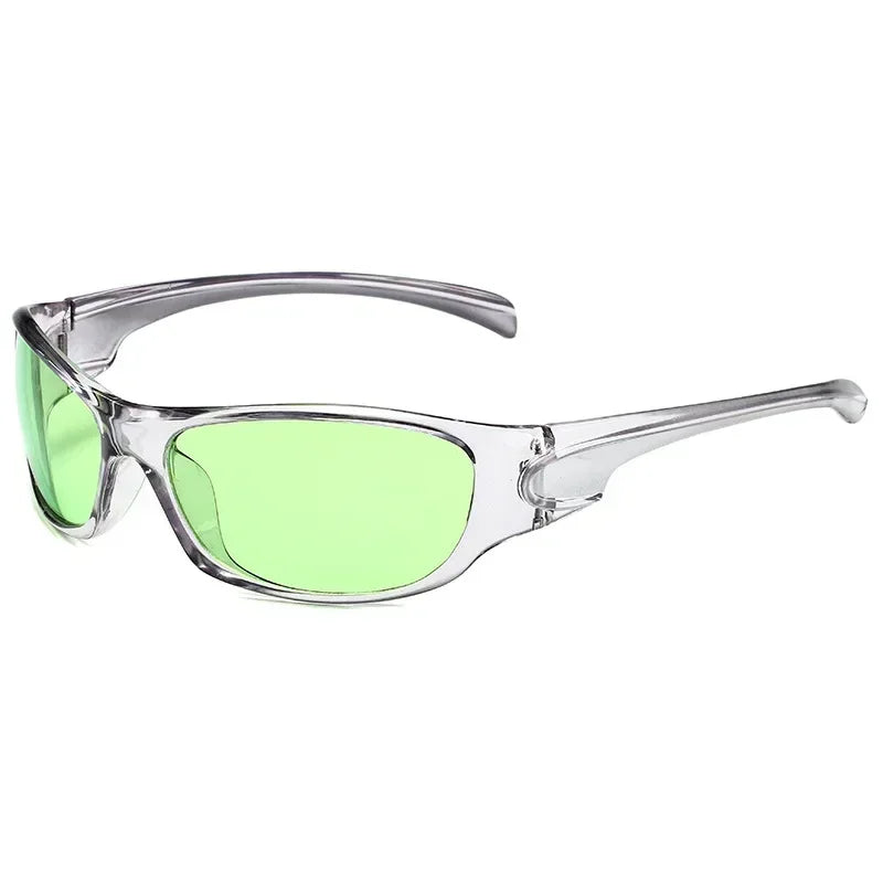 Óculos de Sol Y2K Punk Goggle Feminino – UV400, Lente PC, Estilo Retangular Envolvente