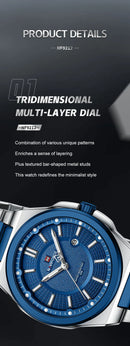 Relógio Masculino Aço Inox 43 mm | Quartz + Data 3 ATM