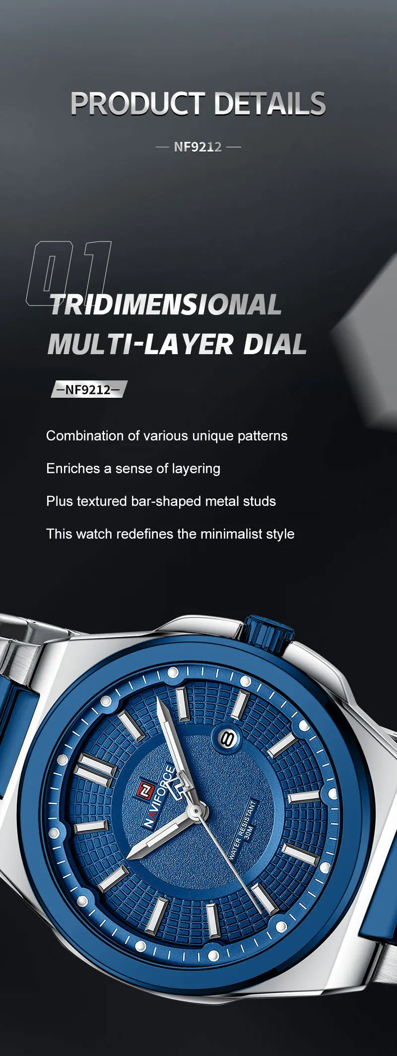 Relógio Masculino Aço Inox 43 mm | Quartz + Data 3 ATM