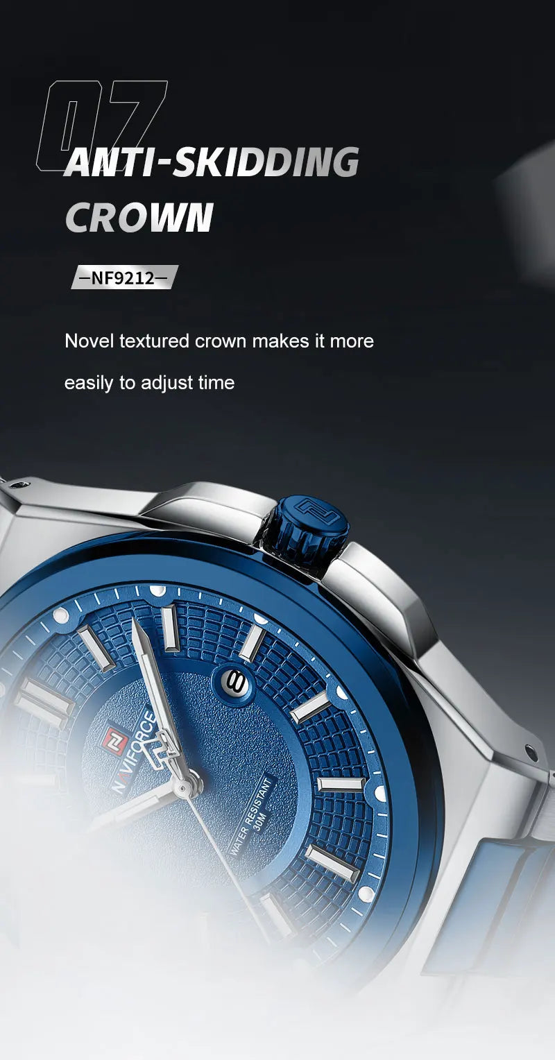 Relógio Masculino Aço Inox 43 mm | Quartz + Data 3 ATM