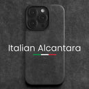 Capa ALCANTARA p/ iPhone 11–16 (Pro/Max) – Luxo, antiderrapante, lavável