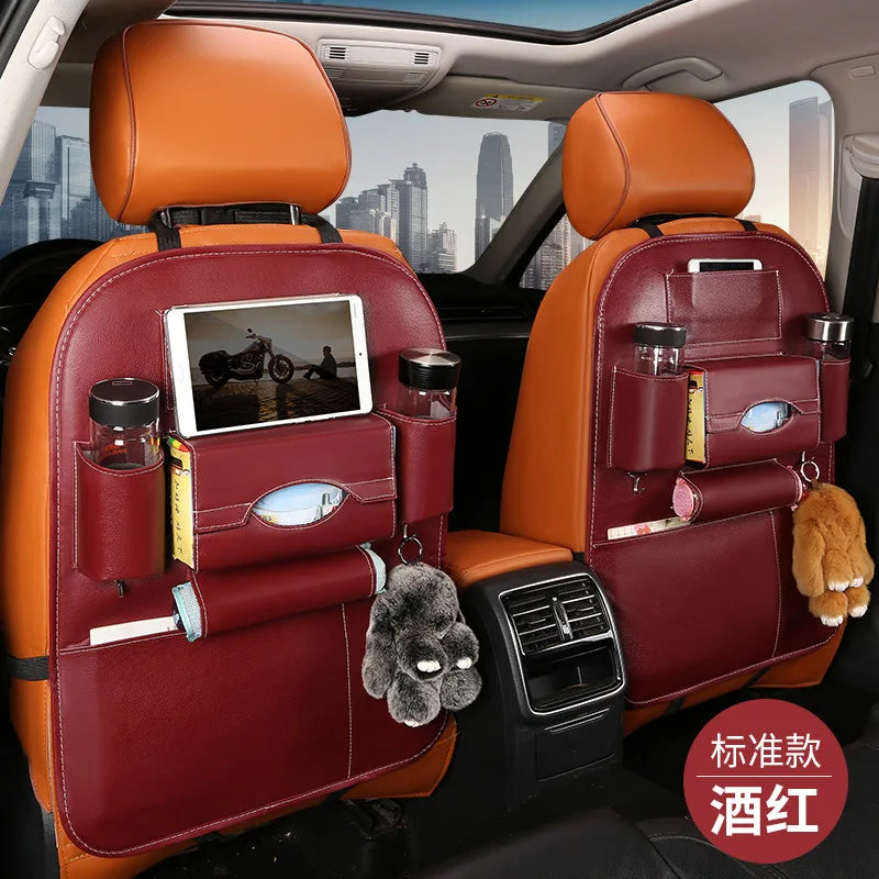 Organizador de Encosto em Couro PU – Porta-Objetos Universal p/ Carro