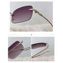 Óculos Pequenos Rimless Vintage Quadrado UV400 – Unissex
