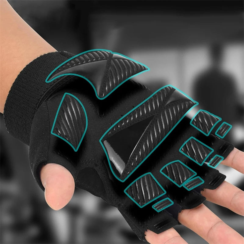 Luva Grip Pro p/ Musculação | C/ Munhequeira