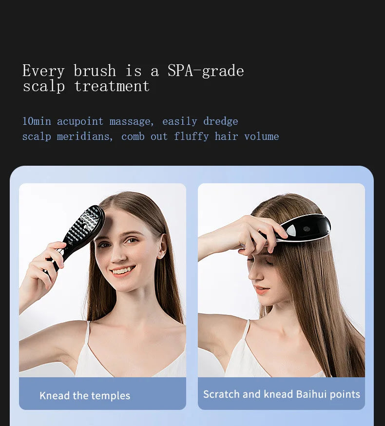 FollicleFlow™ LED – Pente Massageador com Vaporização Nano + Vibração (Anti-Queda • Crescimento Assistido)