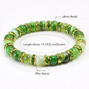 Pulseira Aura Pedra Natural — Miçangas Redondas com Elástico (17/19/21 cm)