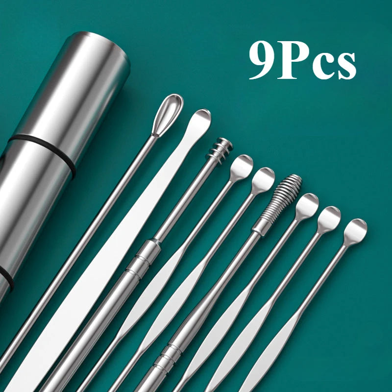 Kit Removedor de Cera – 9/10 Peças em Aço Inox com Estojo Portátil